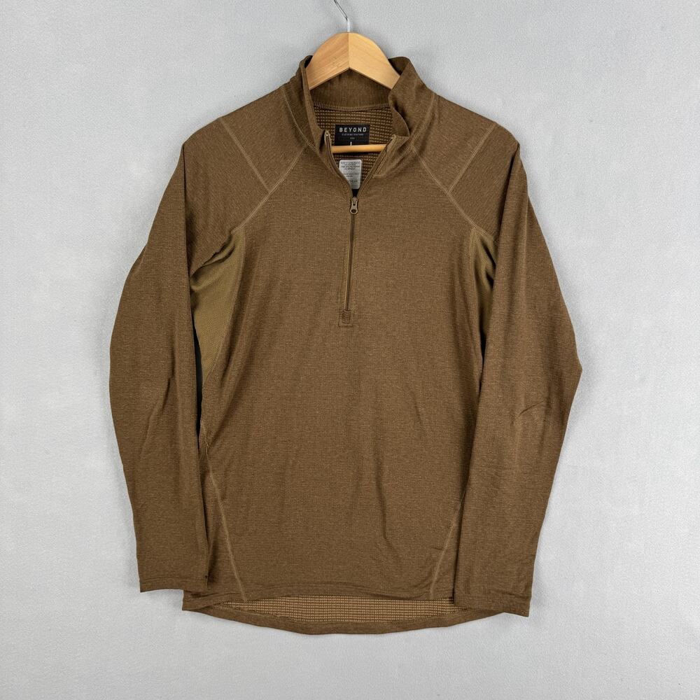 Beyond Clothing Pullover Mens Large Brown 1/4 Zip L1 Aether Base Layer USA